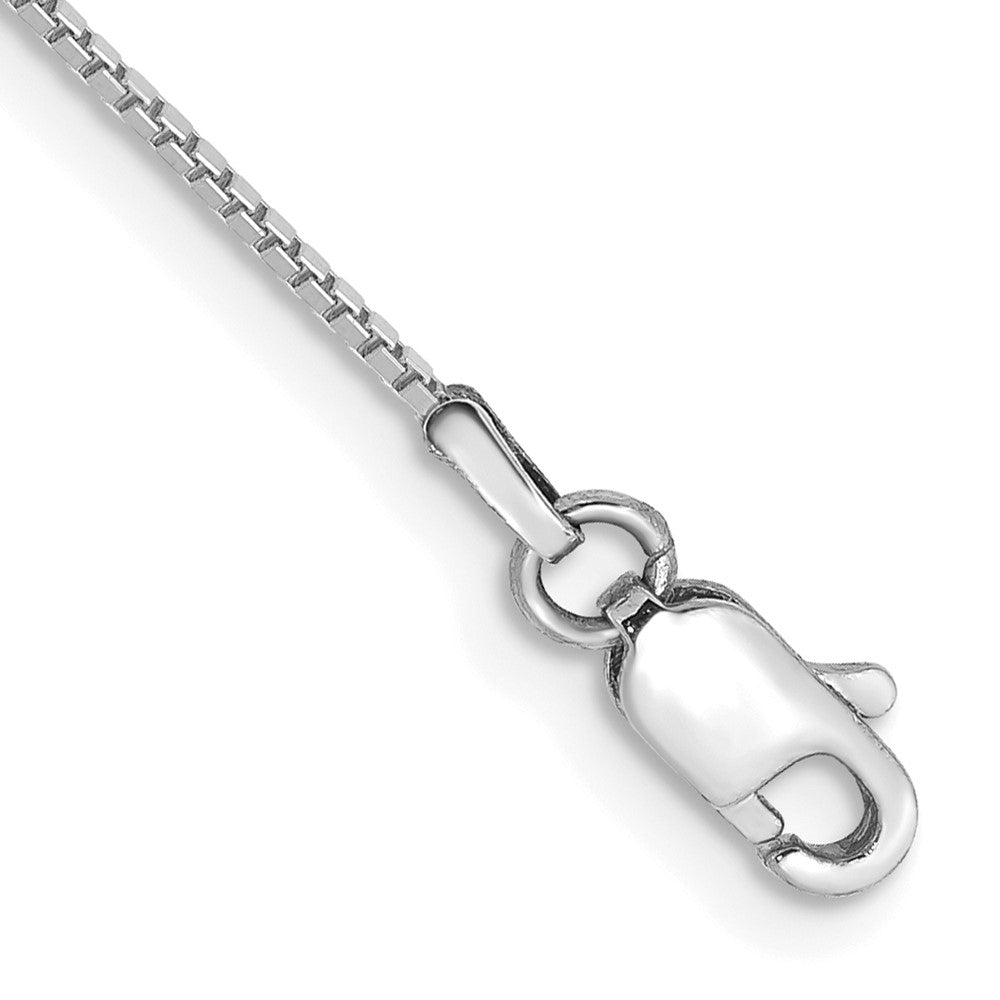 10k White Gold Box Chain Anklet