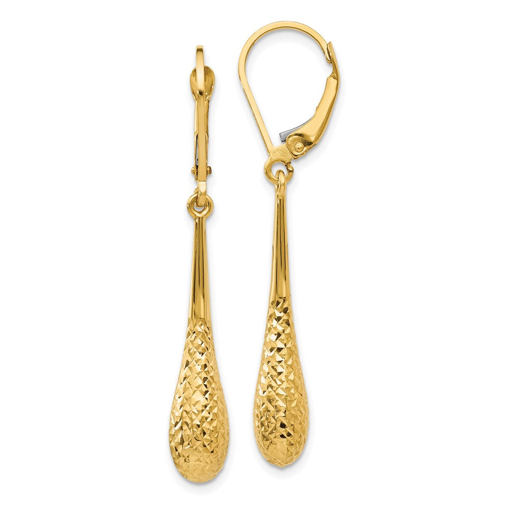 10K Polished and D/C Leverback Earrings