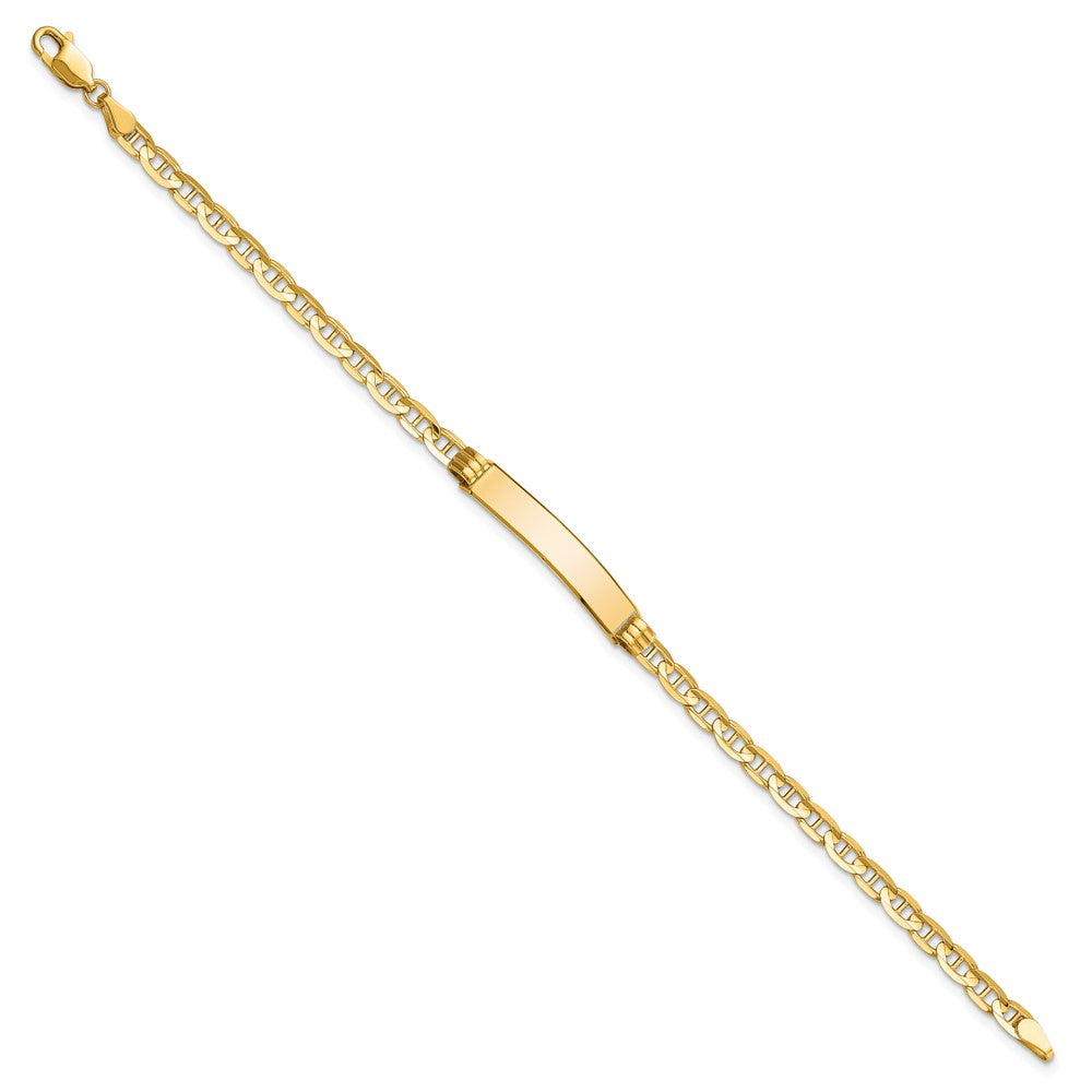 10k Polished Solid Chain/Solid Plate Anchor Link 25x Plate ID Bracelet