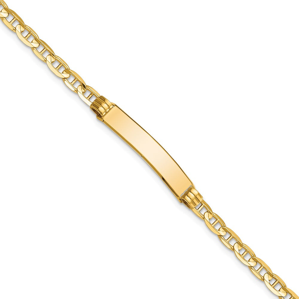 10k Polished Solid Chain/Solid Plate Anchor Link 25x Plate ID Bracelet