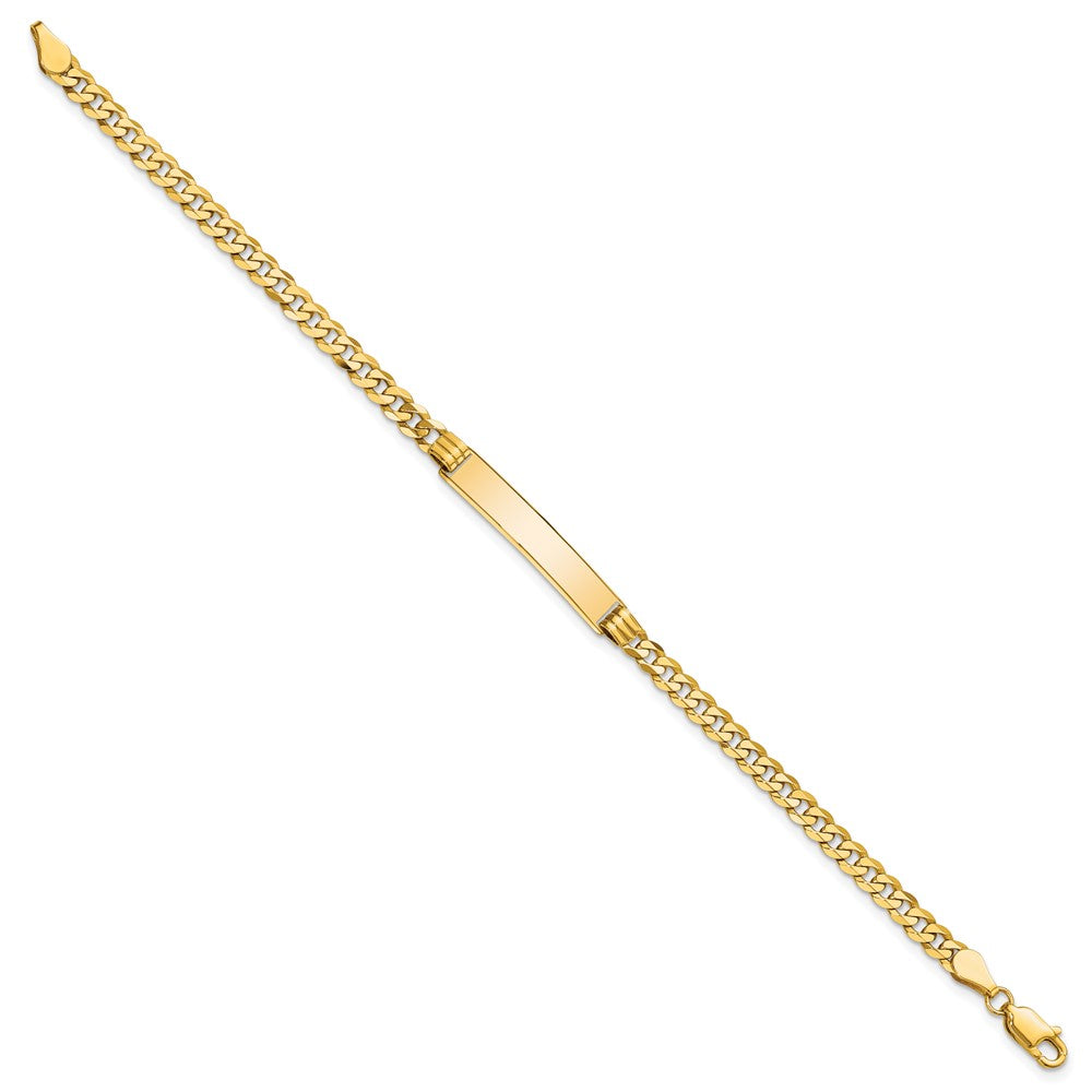 10k Polished Solid Chain/Solid Plate Curb Link 25x Plate ID Bracelet