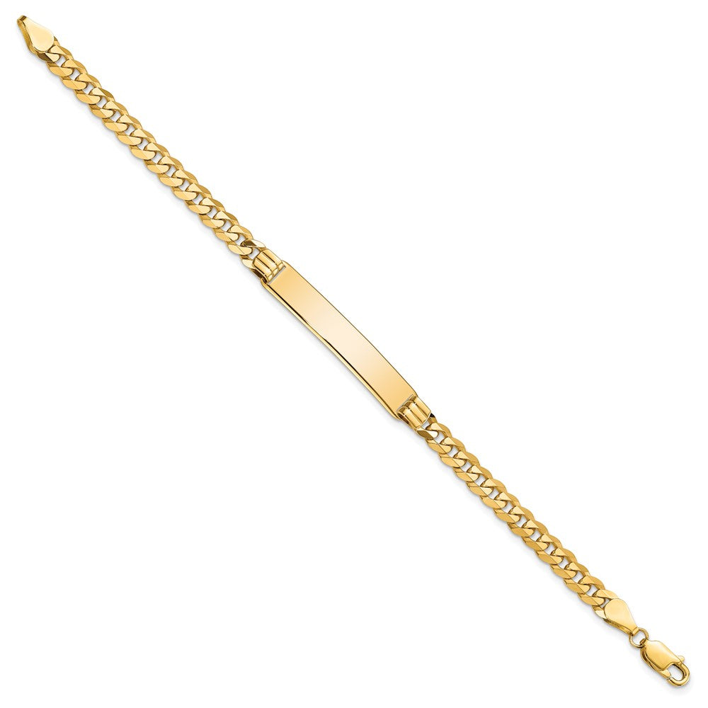 10k Polished Solid Chain/Solid Plate Curb Link 33x Plate ID Bracelet