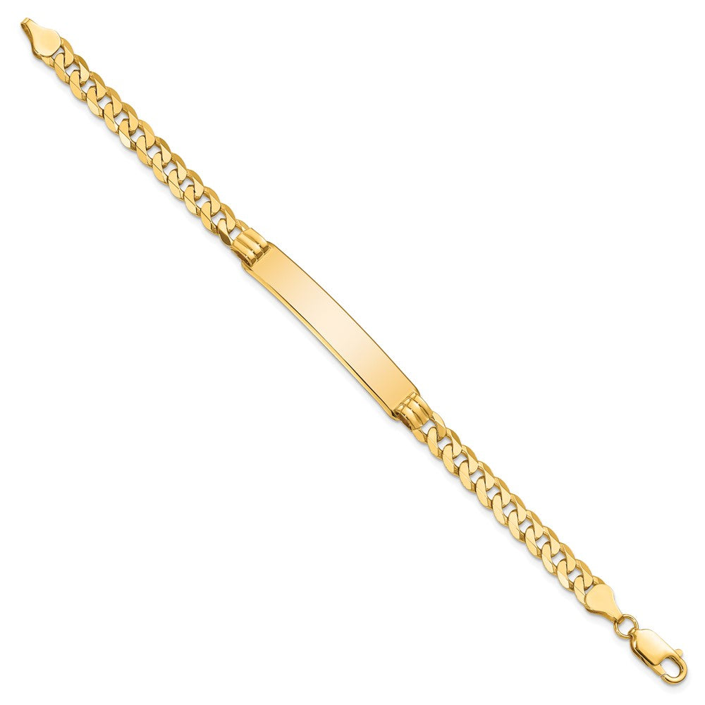 10k Polished Solid Chain/Solid Plate Curb Link 38x Plate ID Bracelet