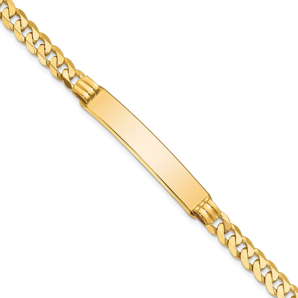10k Polished Solid Chain/Solid Plate Curb Link 38x Plate ID Bracelet