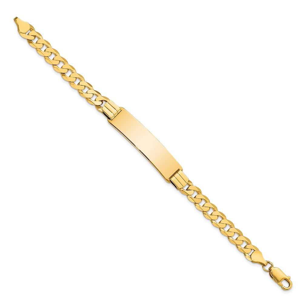10k Polished Solid Chain/Solid Plate Curb Link 37x Plate ID Bracelet
