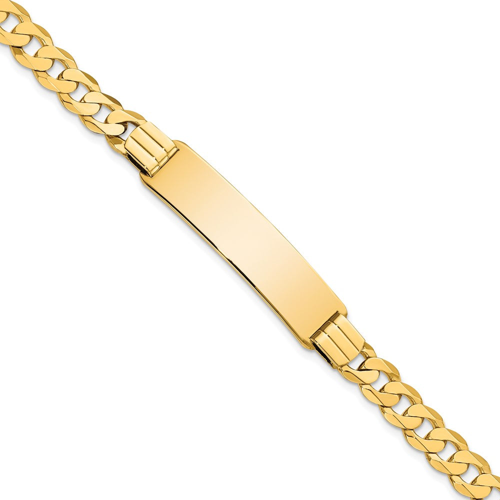 10k Polished Solid Chain/Solid Plate Curb Link 37x Plate ID Bracelet