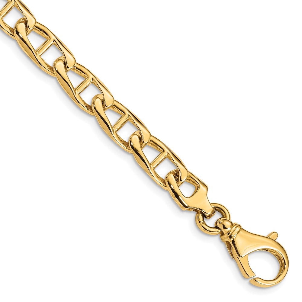 10K 6.8mm Hand-Polished Anchor Link Bracelet