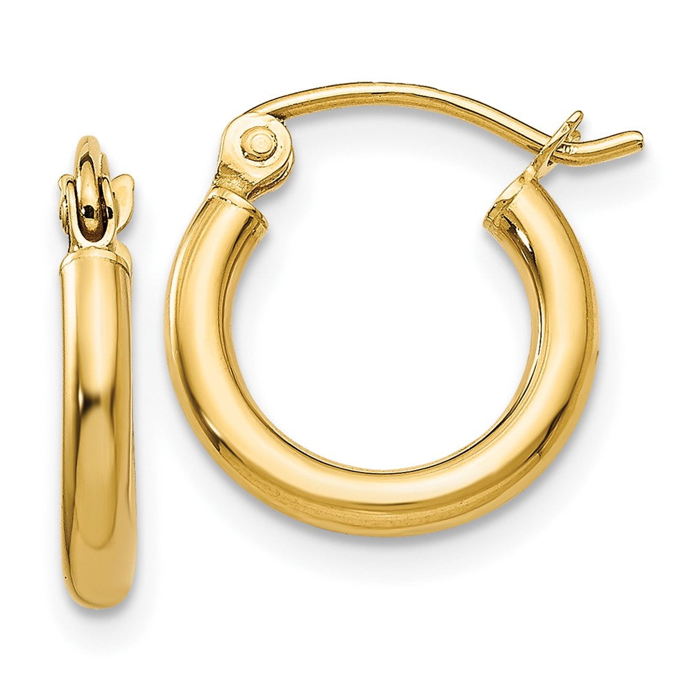 10K Polished Tube Hoop Earrings