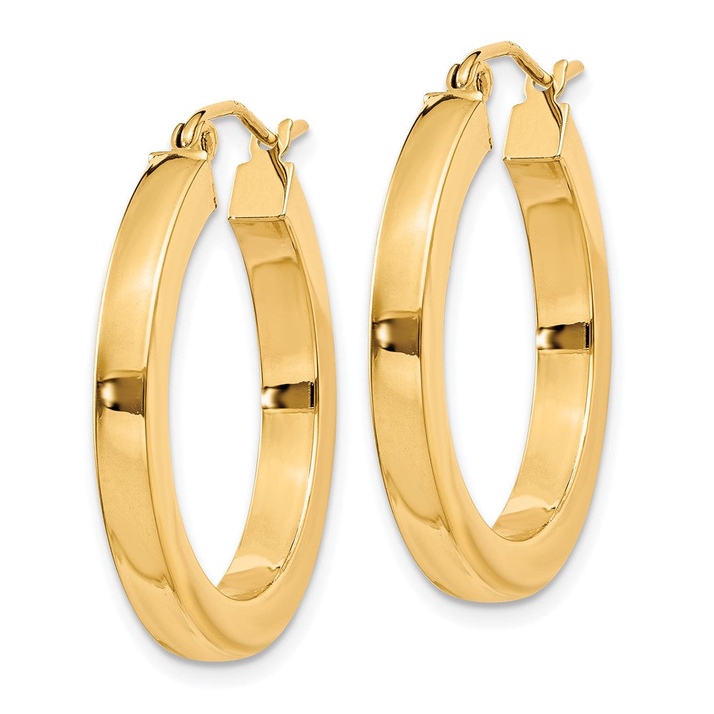 10k Polished Square Hoop Earrings