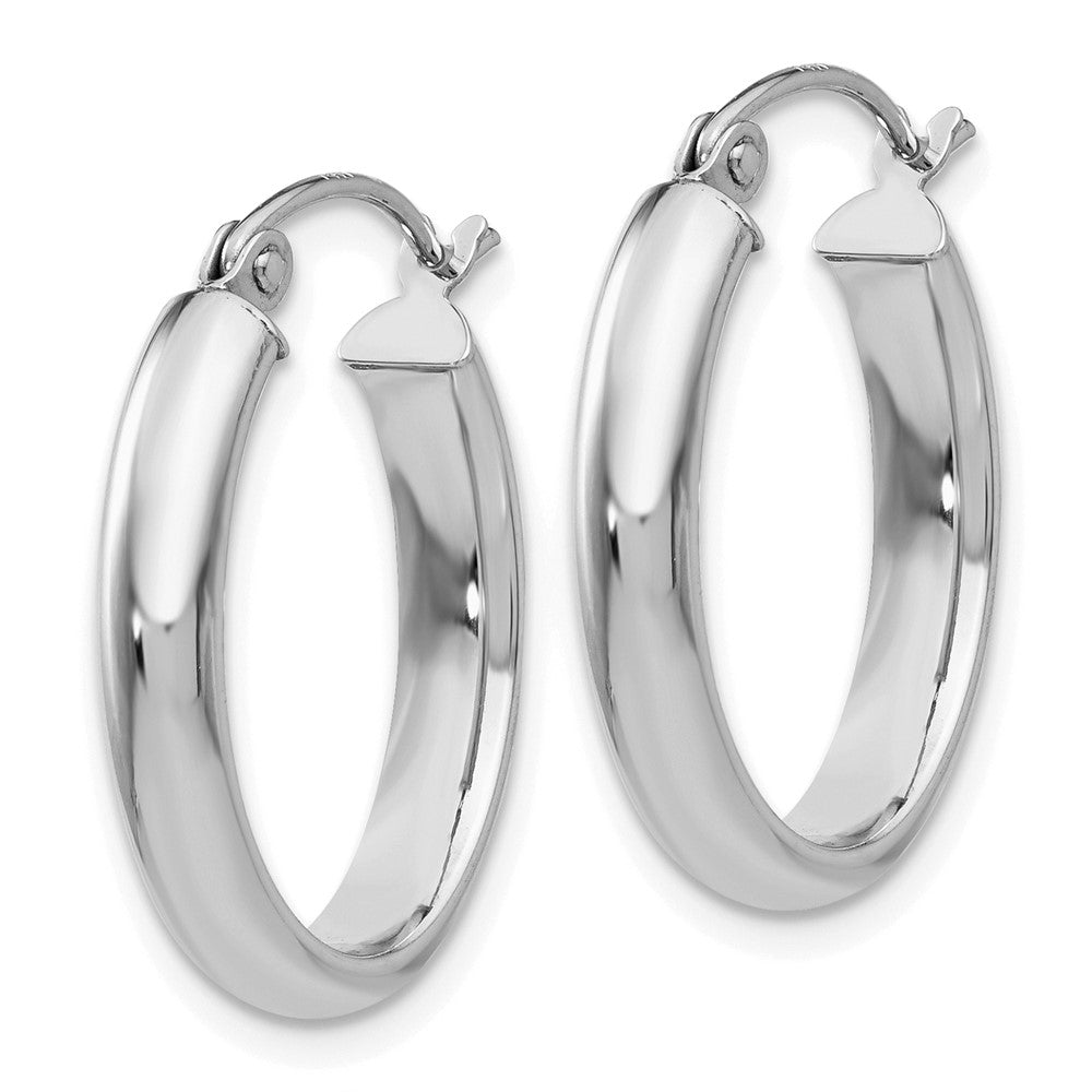 10k White Gold Polished Oval Hoop Earrings