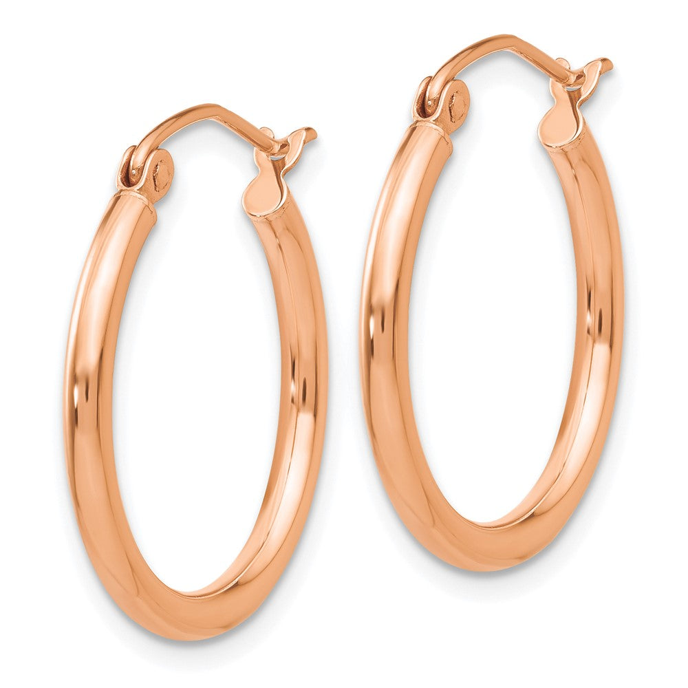 10K Rose Gold Polished Tube Hoop Earrings