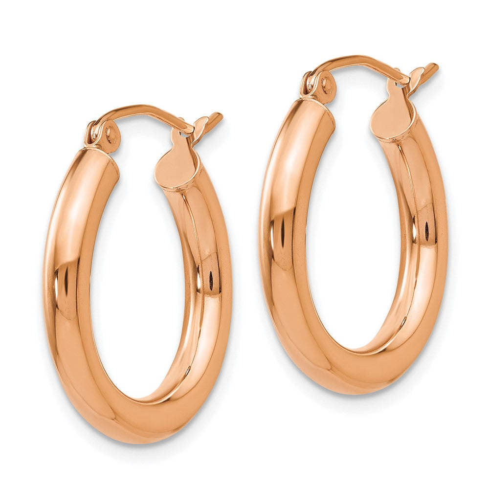 10K Rose Gold Polished Hoop Earrings