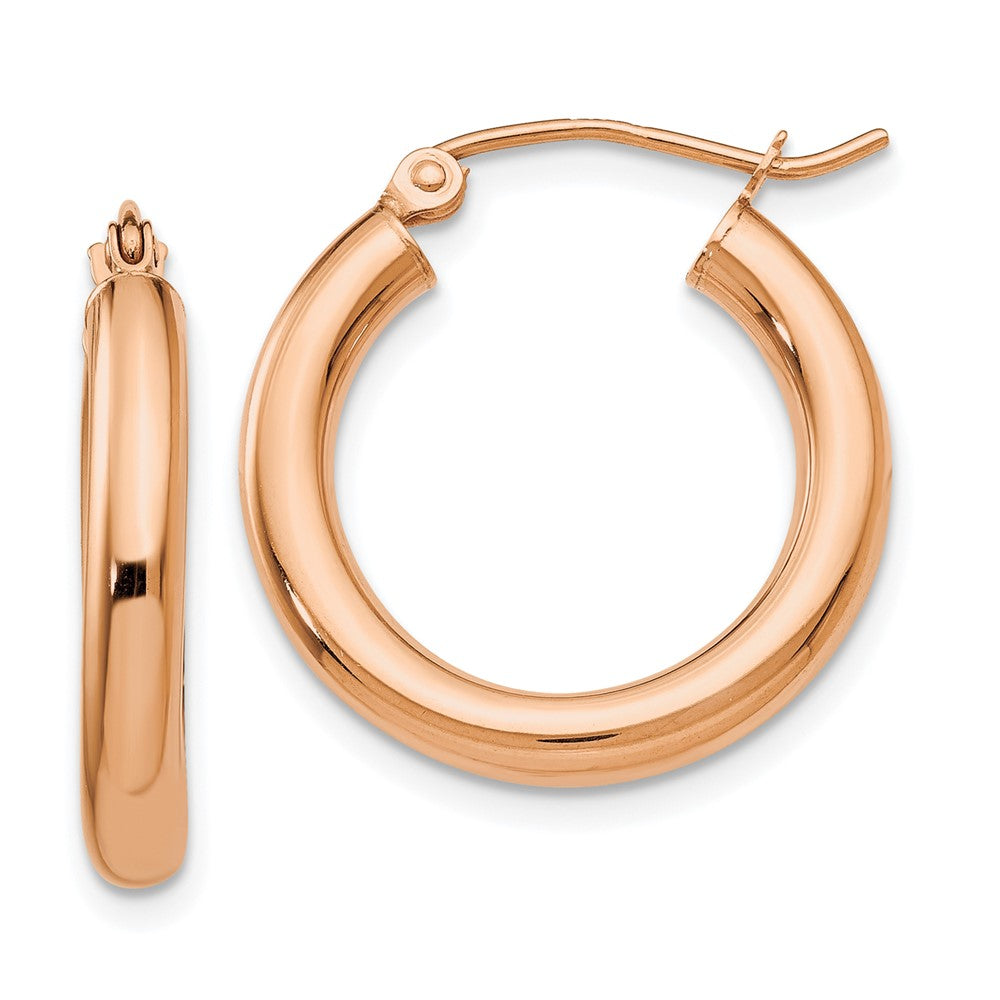 10K Rose Gold Polished Hoop Earrings