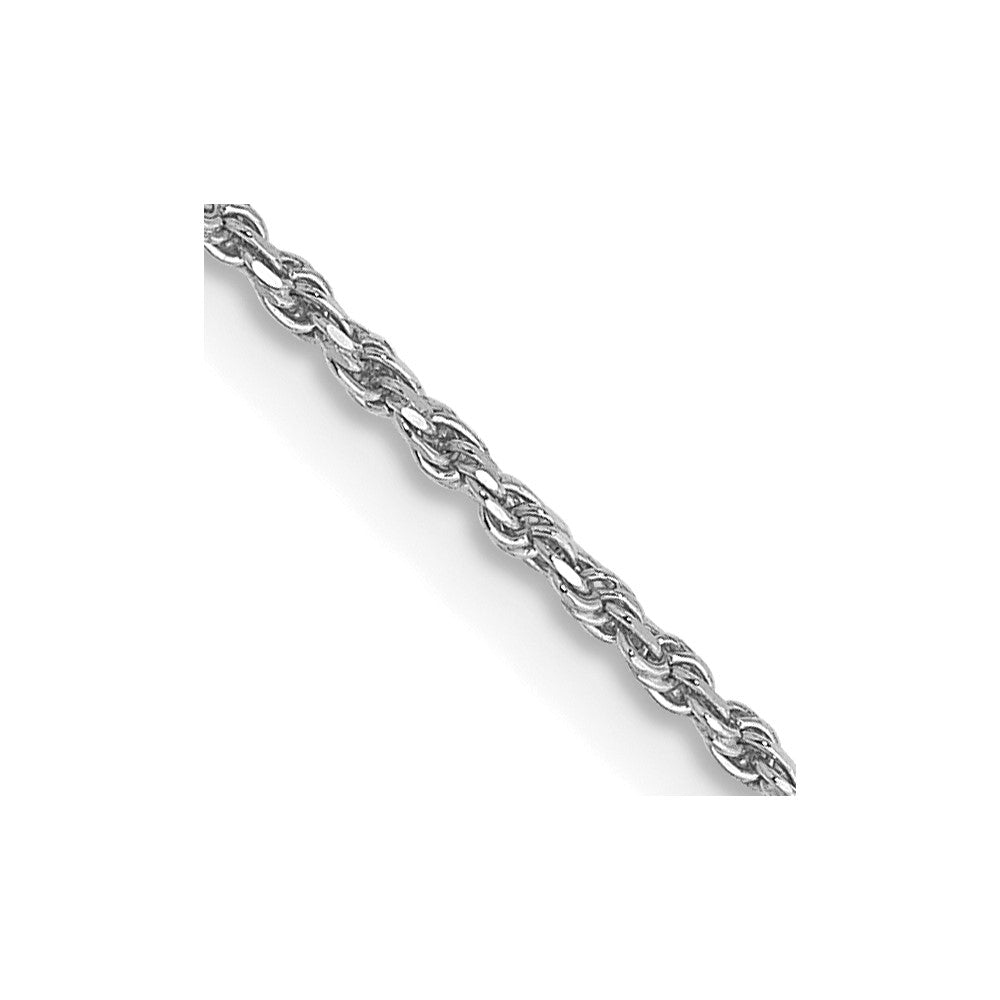 10k White Gold Diamond Cut Machine Made Rope Chain