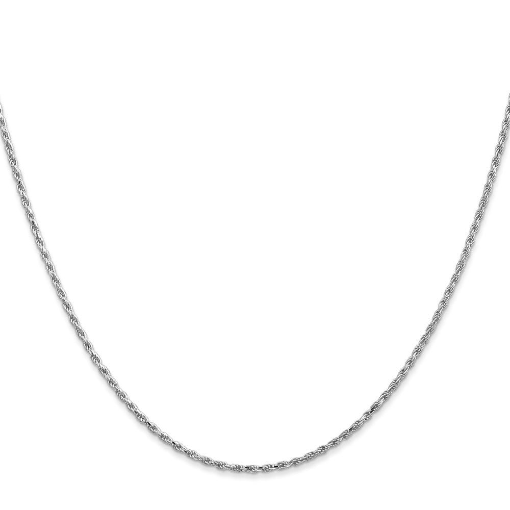 10k White Gold Diamond Cut Machine Made Rope Chain