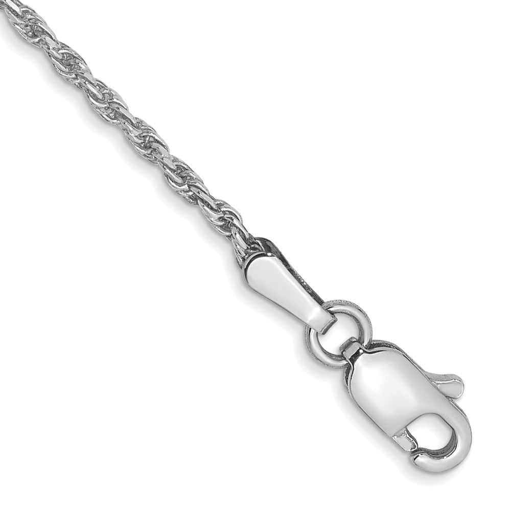 10k White Gold 1.3mm D/C Machine Made Rope Chain