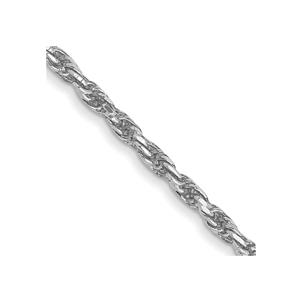 10k White Gold Diamond Cut Machine Made Rope Chain