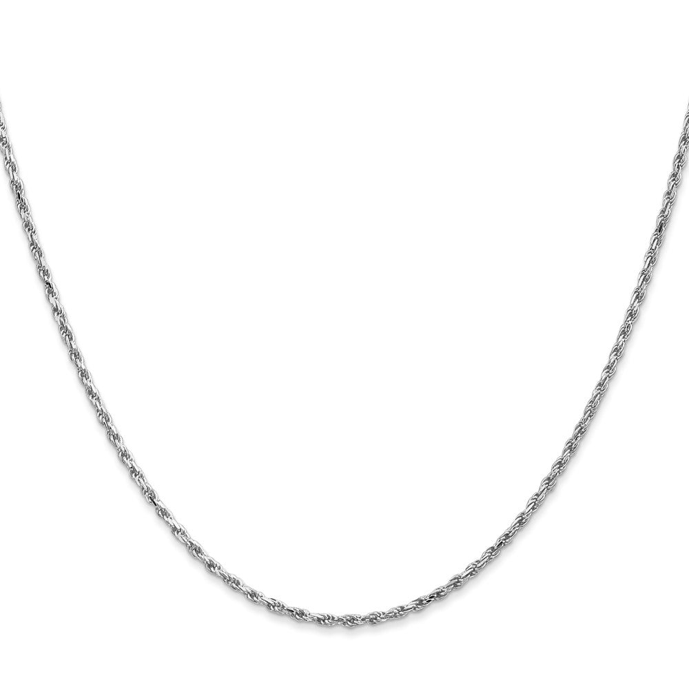 10k White Gold Diamond Cut Machine Made Rope Chain