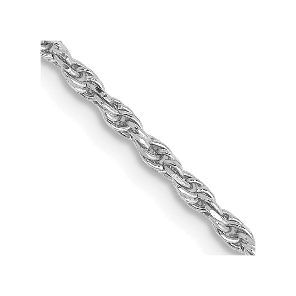 10k White Gold Diamond Cut Machine Made Rope Chain