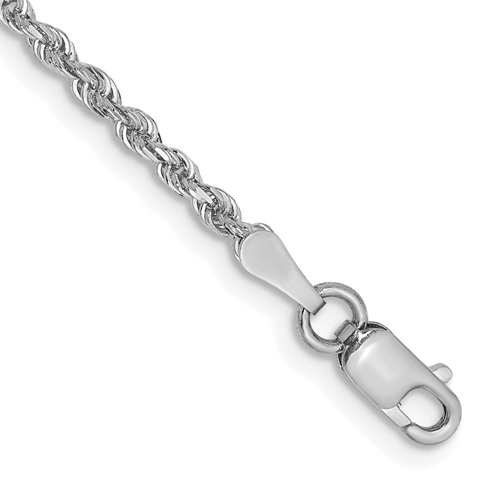 10k White Gold D/C Quadruple Rope Chain Anklet