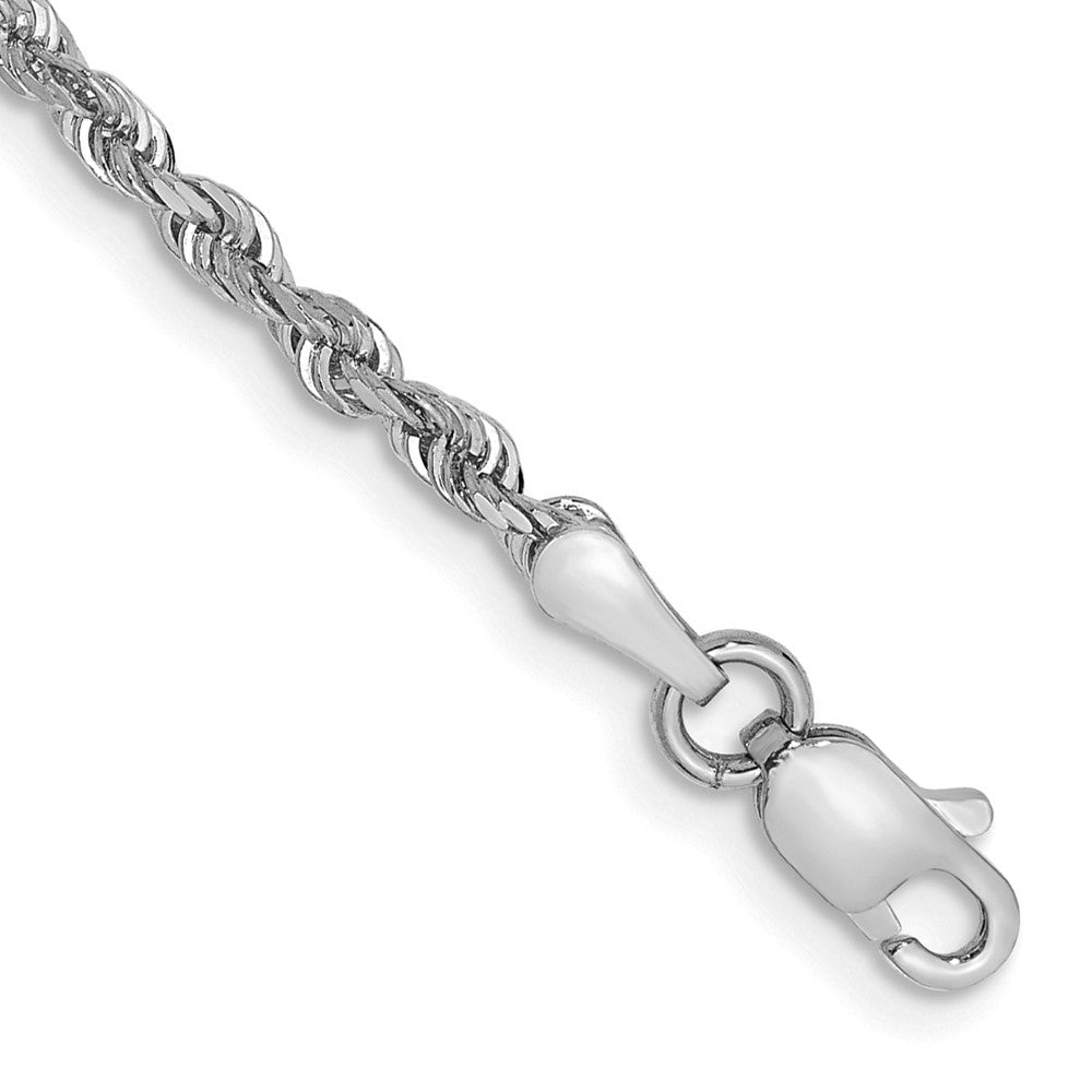 10k White Gold D/C Quadruple Rope Chain Anklet