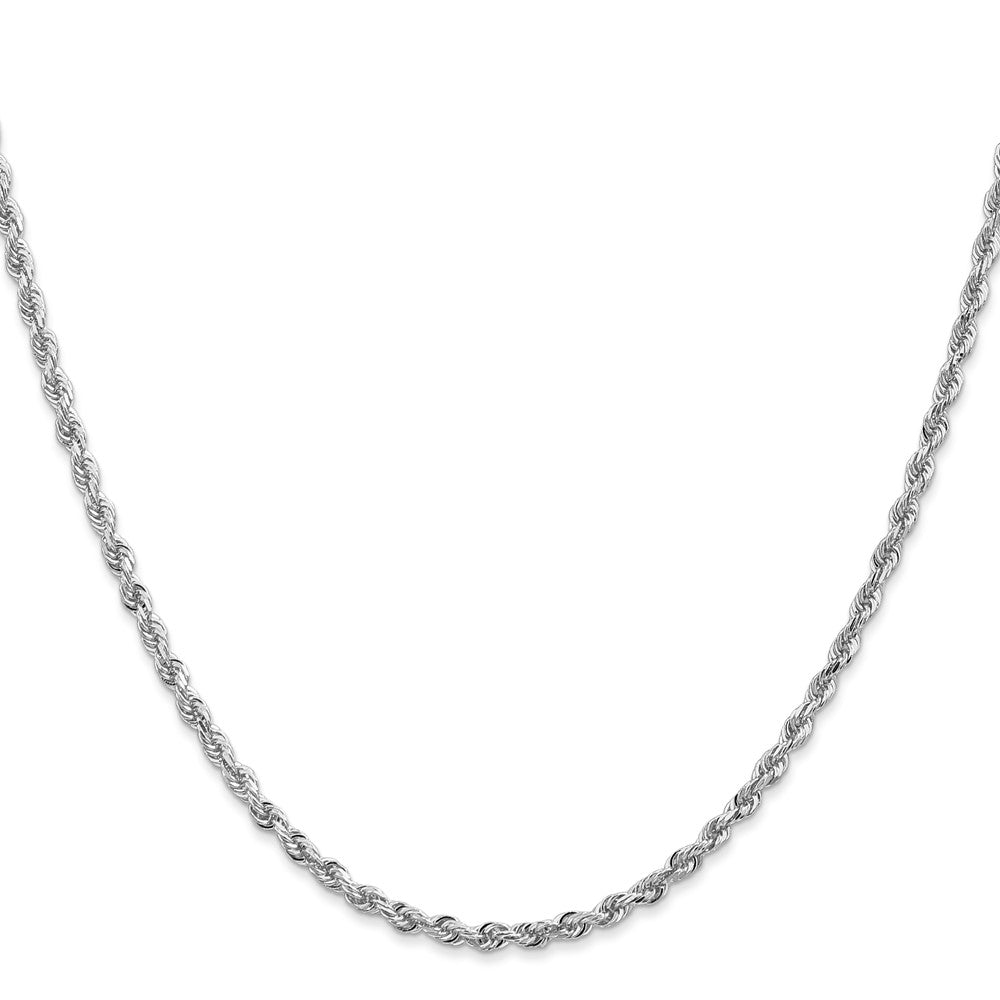 10k White Gold Diamond Cut Quadruple Rope Chain