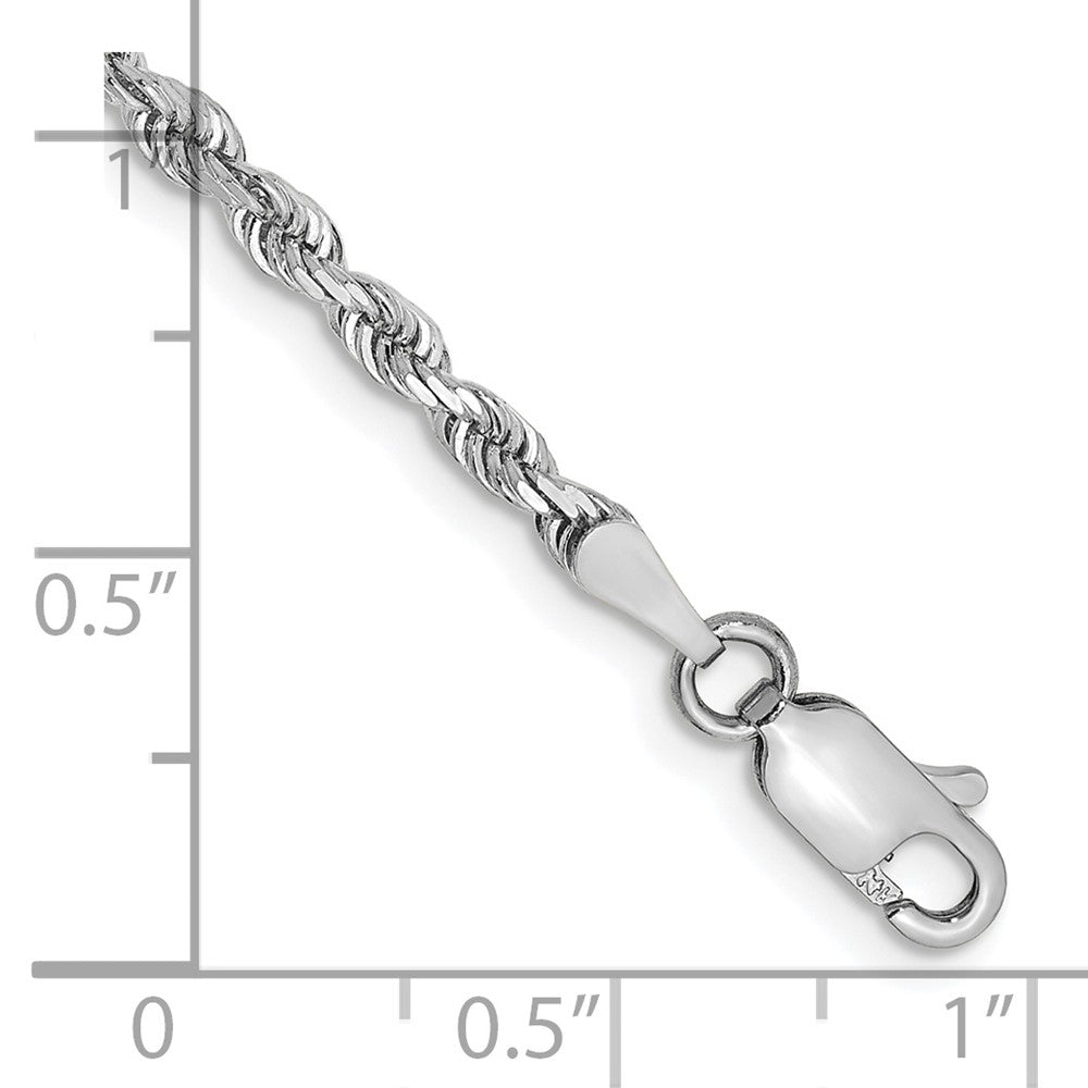 10k White Gold D/C Quadruple Rope Chain Anklet