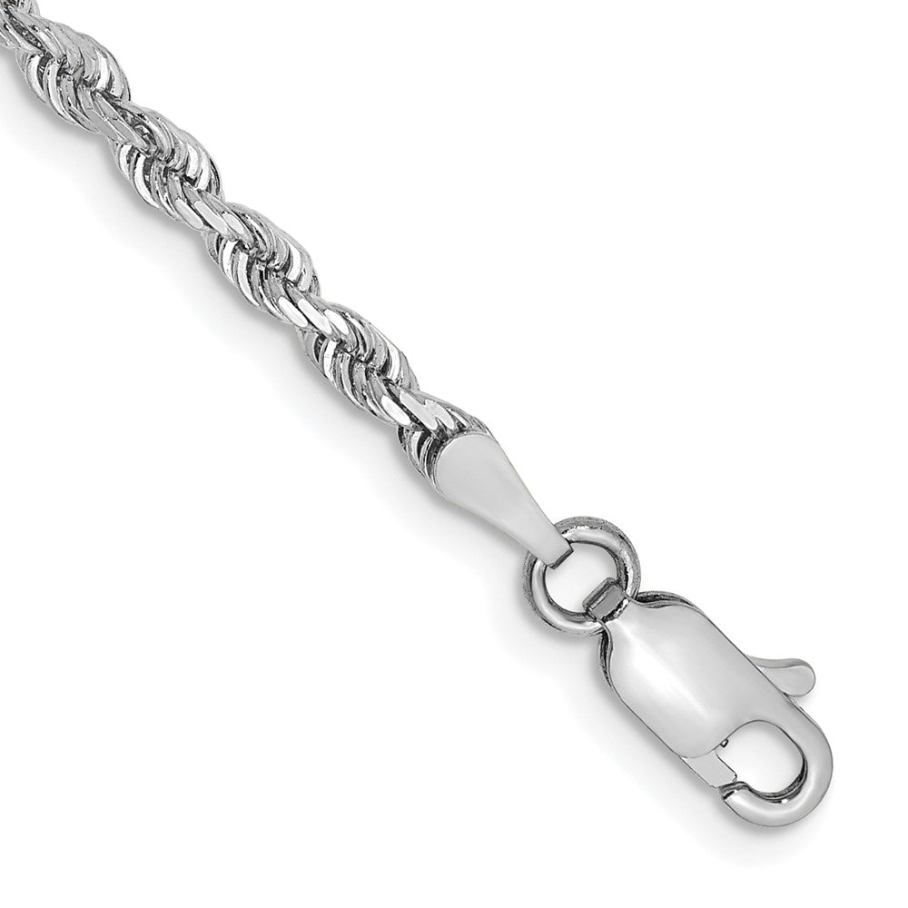 10k White Gold D/C Quadruple Rope Chain Anklet