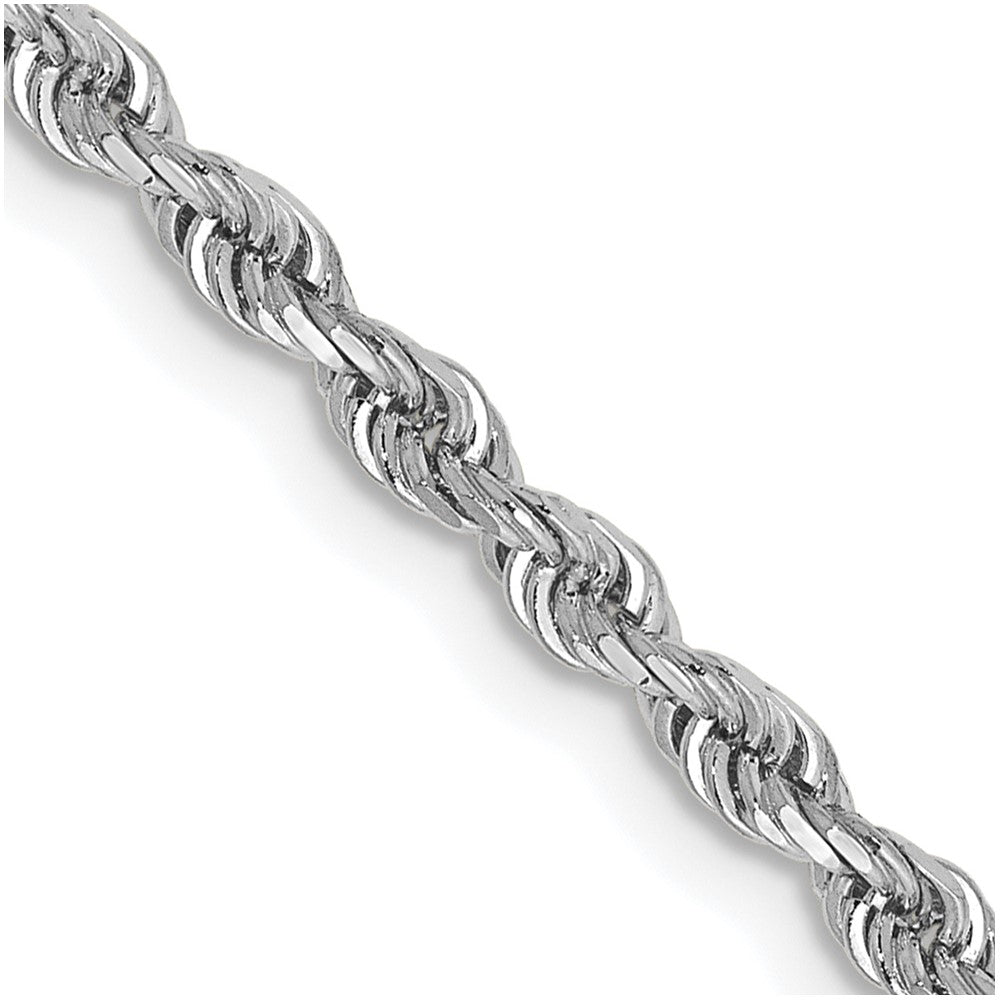 10k White Gold Diamond Cut Quadruple Rope Chain