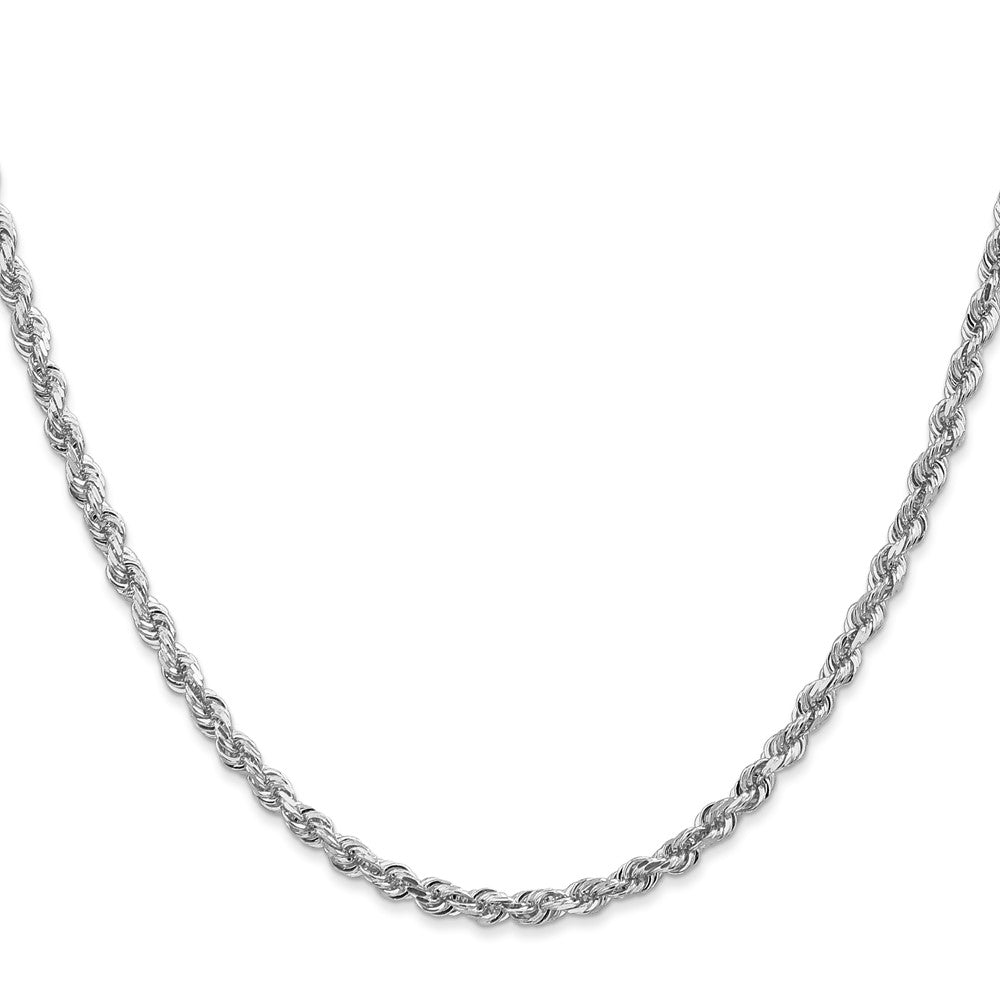 10k White Gold Diamond Cut Quadruple Rope Chain