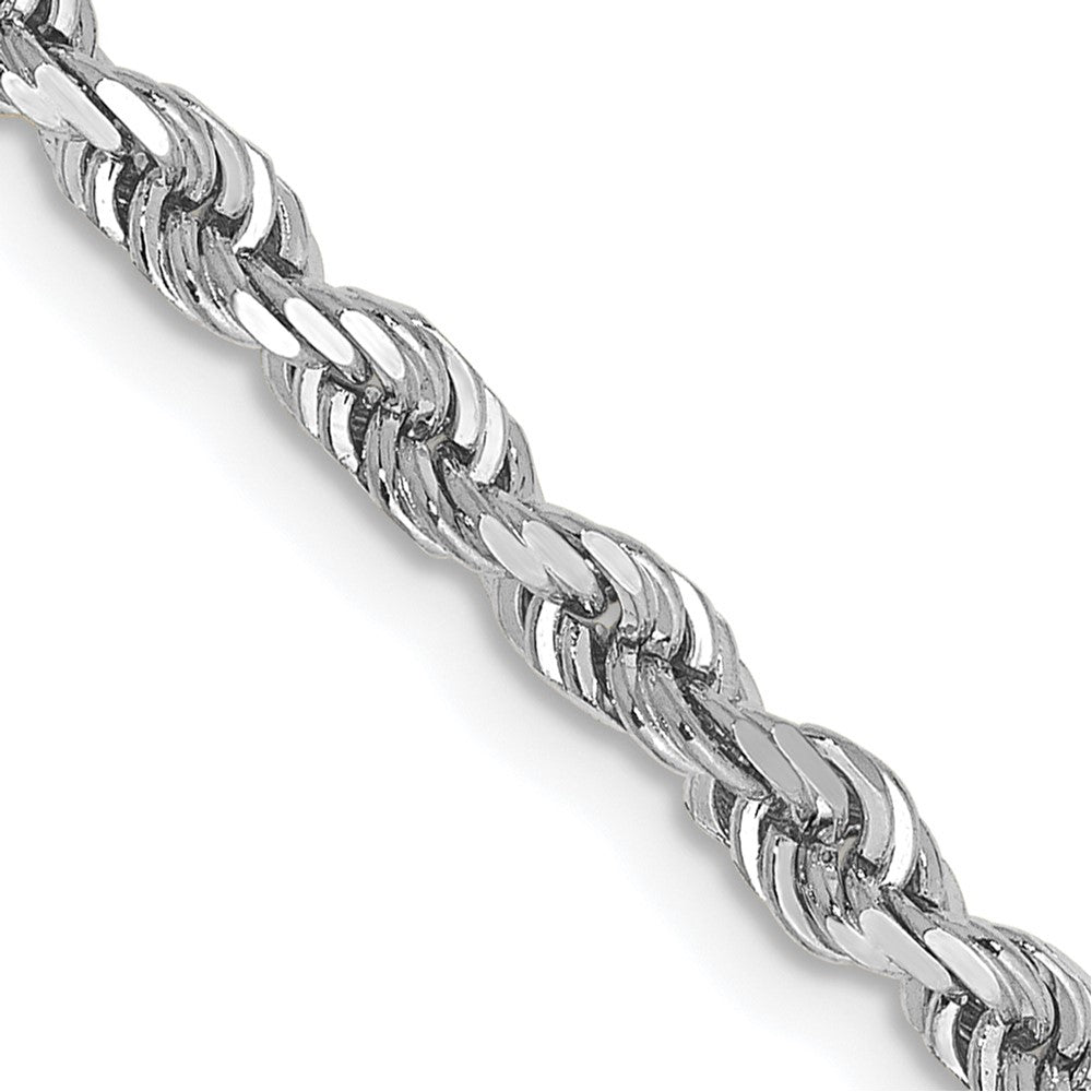 10k White Gold Diamond Cut Quadruple Rope Chain