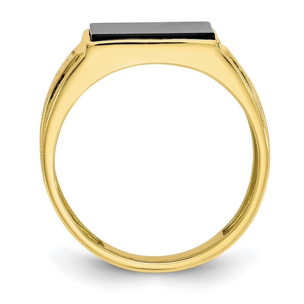 IB Goodman 10k Mens Diamond and 12x Black Onyx Ring