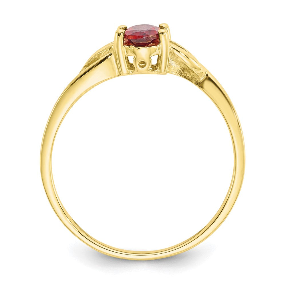 10k Polished 6x Oval Genuine January/ Garnet Birthstone Size 7 Ring