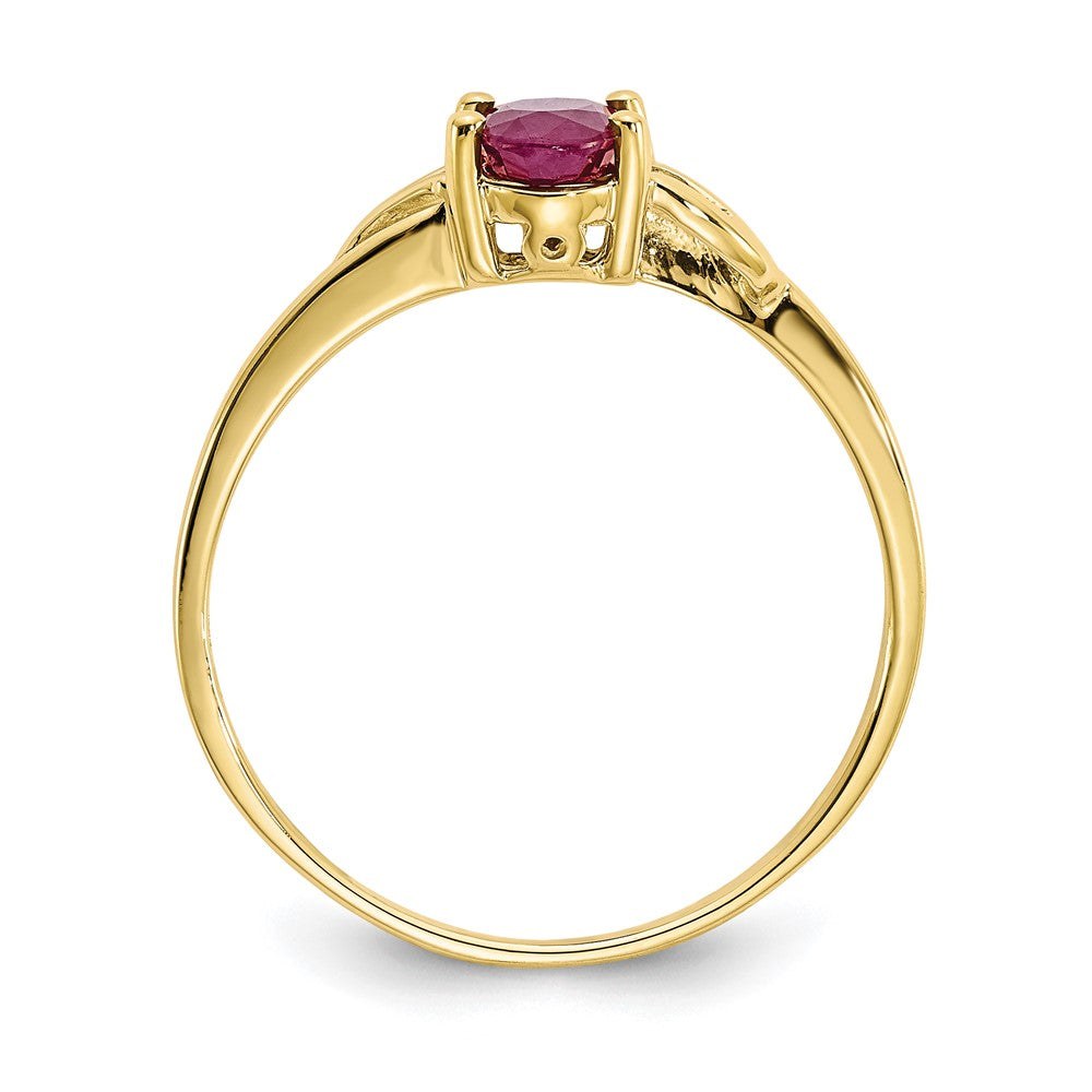 10k Polished 6x Oval Genuine July/ Ruby Birthstone Size 7 Ring