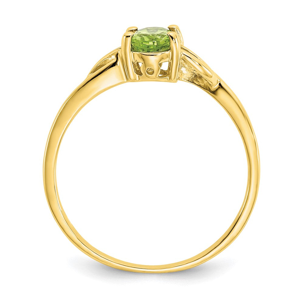 10k Polished 6x Oval Genuine August/ Peridot Birthstone Size 7 Ring