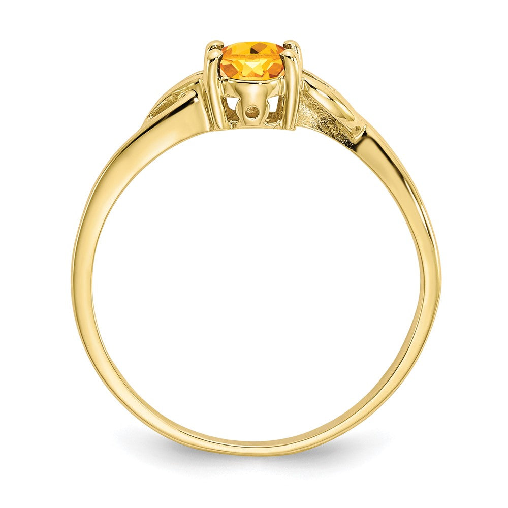10k Polished 6x Oval Genuine November/ Citrine Birthstone Size 7 Ring