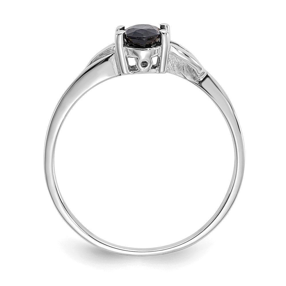 10k White Gold Polished 6x Oval Genuine September/ Sapphire Birthstone Size 7 Ring
