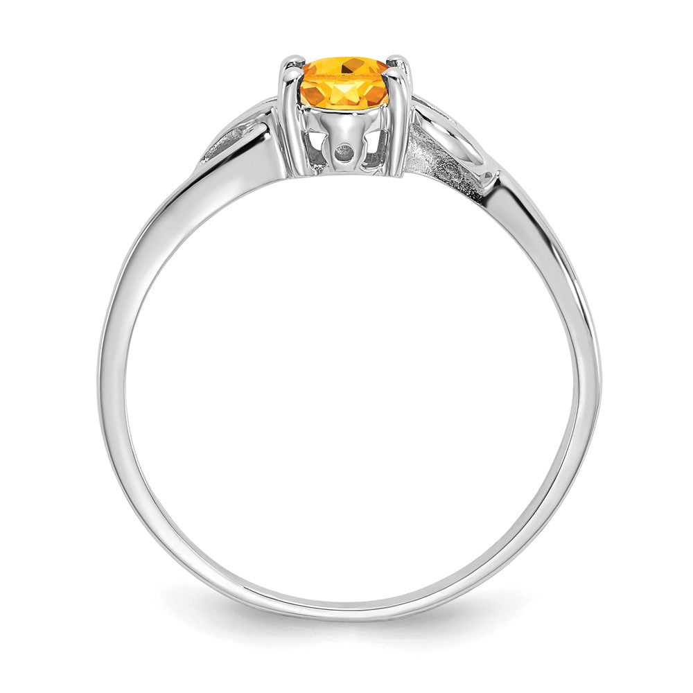 10k White Gold Polished 6x Oval Genuine November/ Citrine Birthstone Size 7 Ring