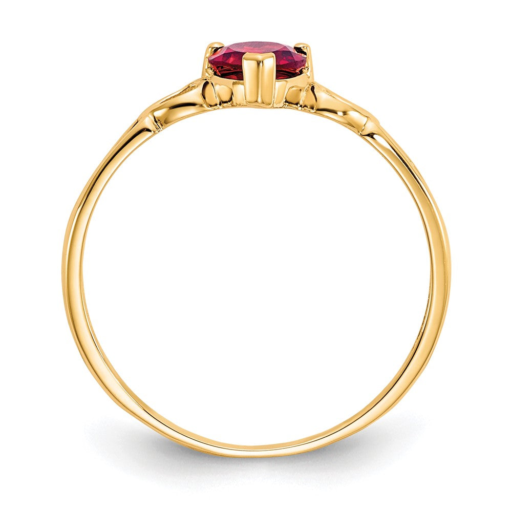 10k Polished Heart Genuine January/ Garnet Birthstone Size 7 Ring
