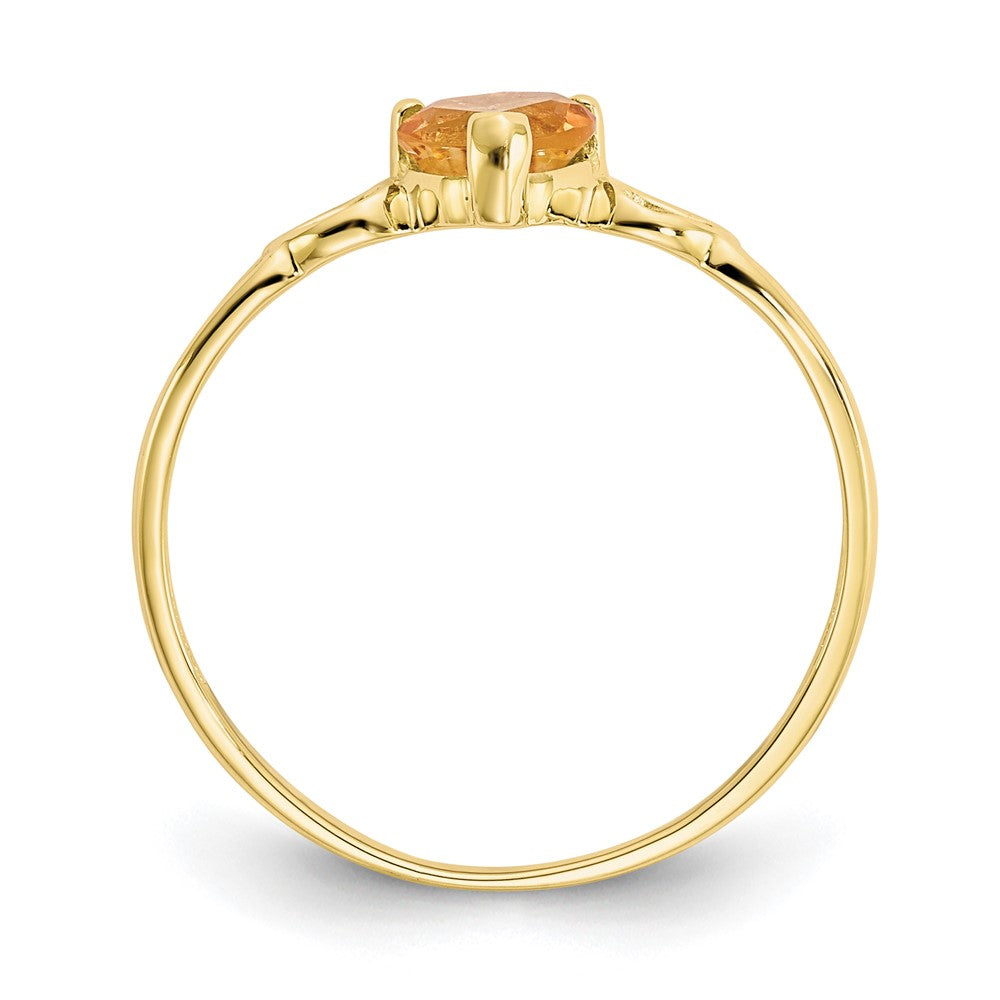 10k Polished Heart Genuine November/ Citrine Birthstone Size 7 Ring