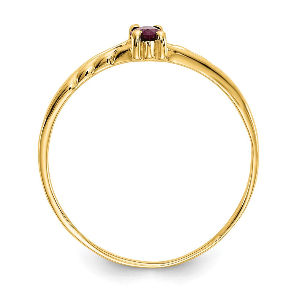 10k Polished 6x Marquise Genuine July/ Ruby Birthstone Size 7 Ring