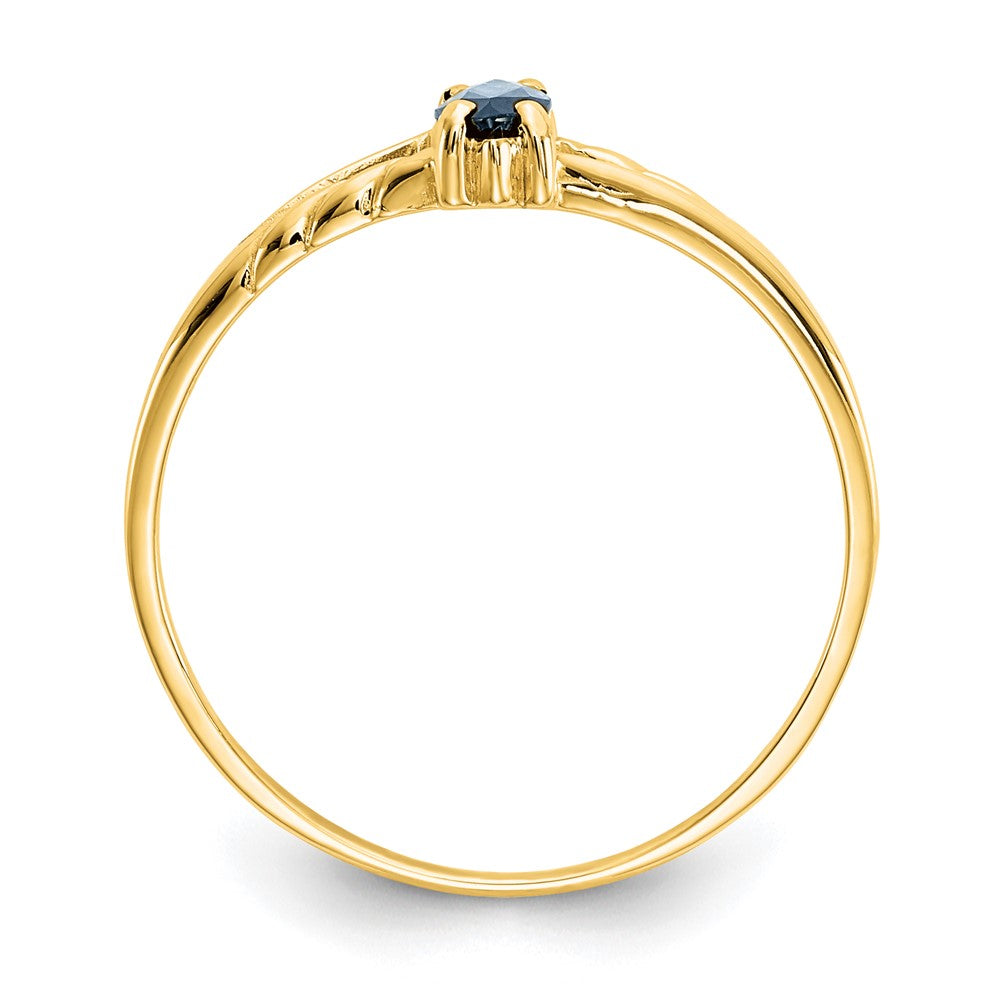 10k Polished 6x Marquise Genuine September/ Sapphire Birthstone Size 7 Ring