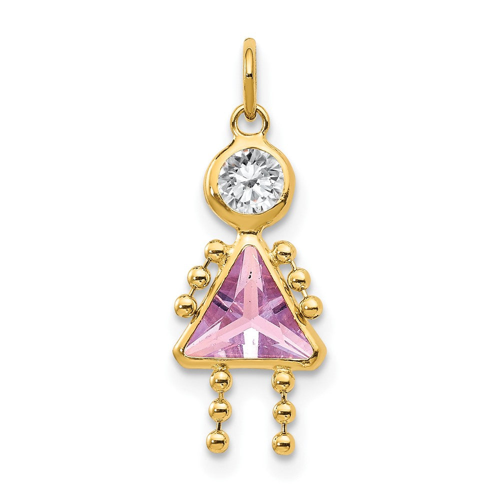 10k June Girl Lavender Imitation Birthstone Charm
