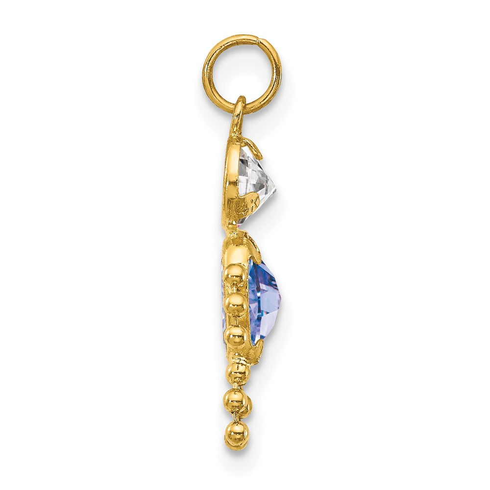 10k September Boy Blue Imitation Birthstone Charm
