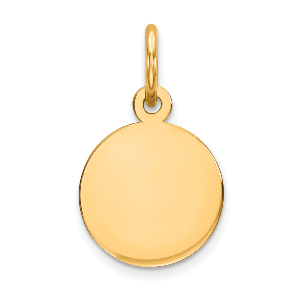 10K Plain .013 Gauge 9.5x Circular Engravable Disc Charm