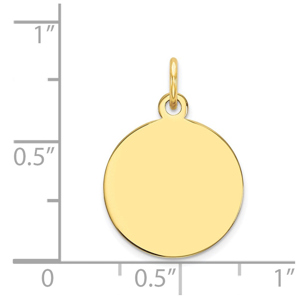 10K Plain .018 Gauge 12.75x Circular Engravable Disc Charm
