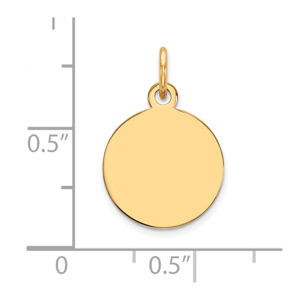10K Plain .018 Gauge 12.75x Circular Engravable Disc Charm