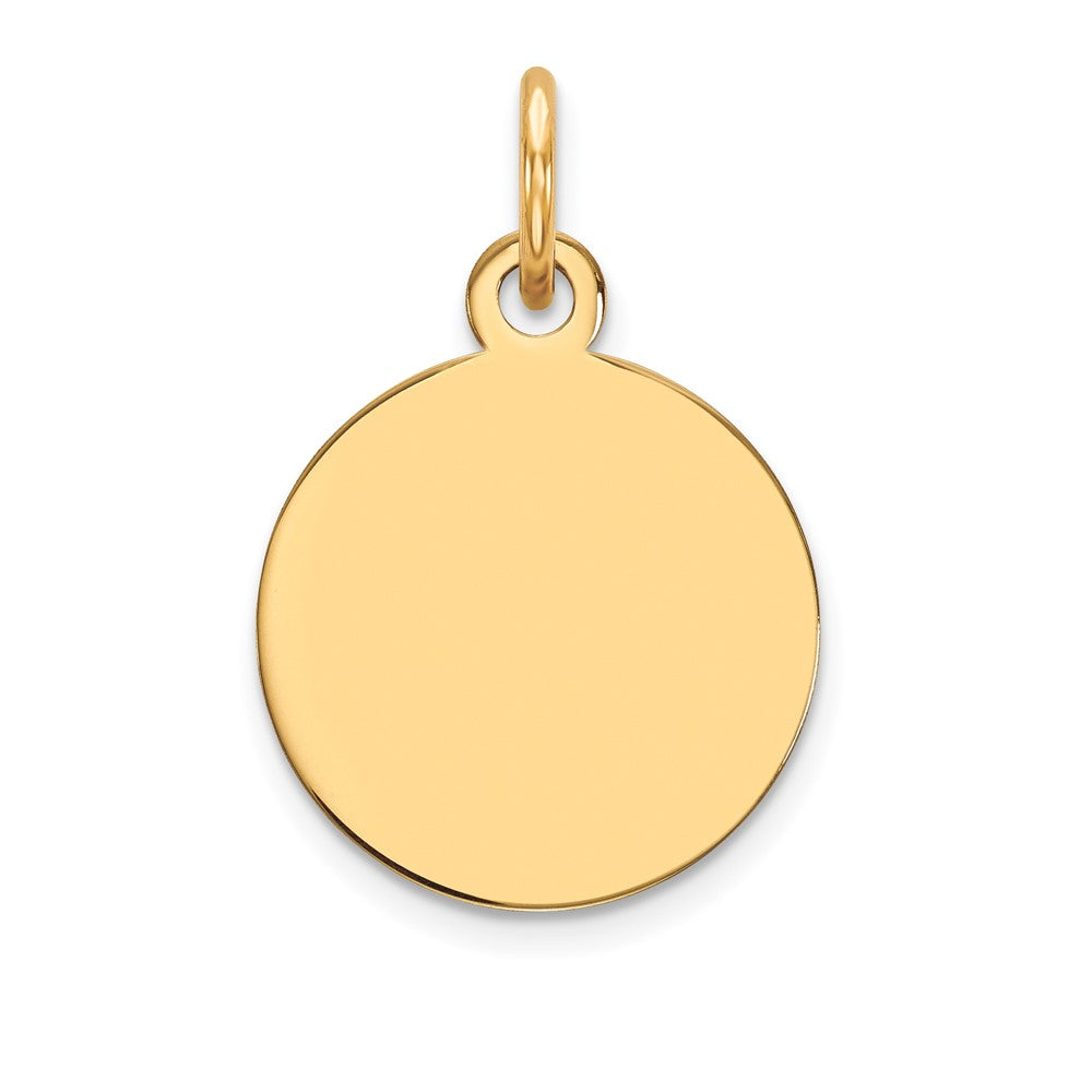 10K Plain .018 Gauge 12.75x Circular Engravable Disc Charm