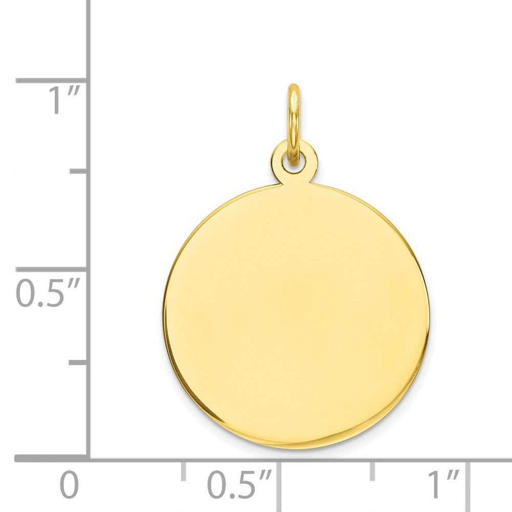 10K Plain .013 Gauge 17.75x Circular Engravable Disc Charm