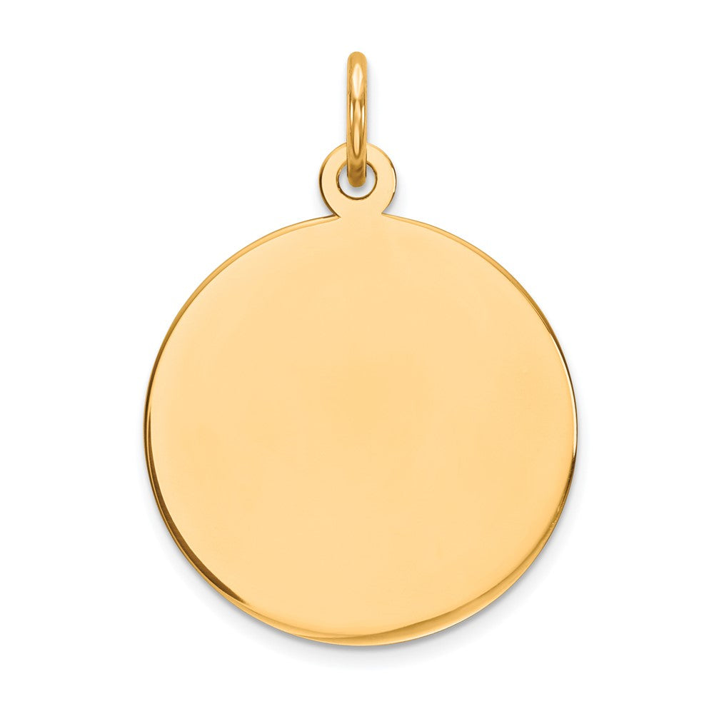 10K Plain .013 Gauge 17.75x Circular Engravable Disc Charm